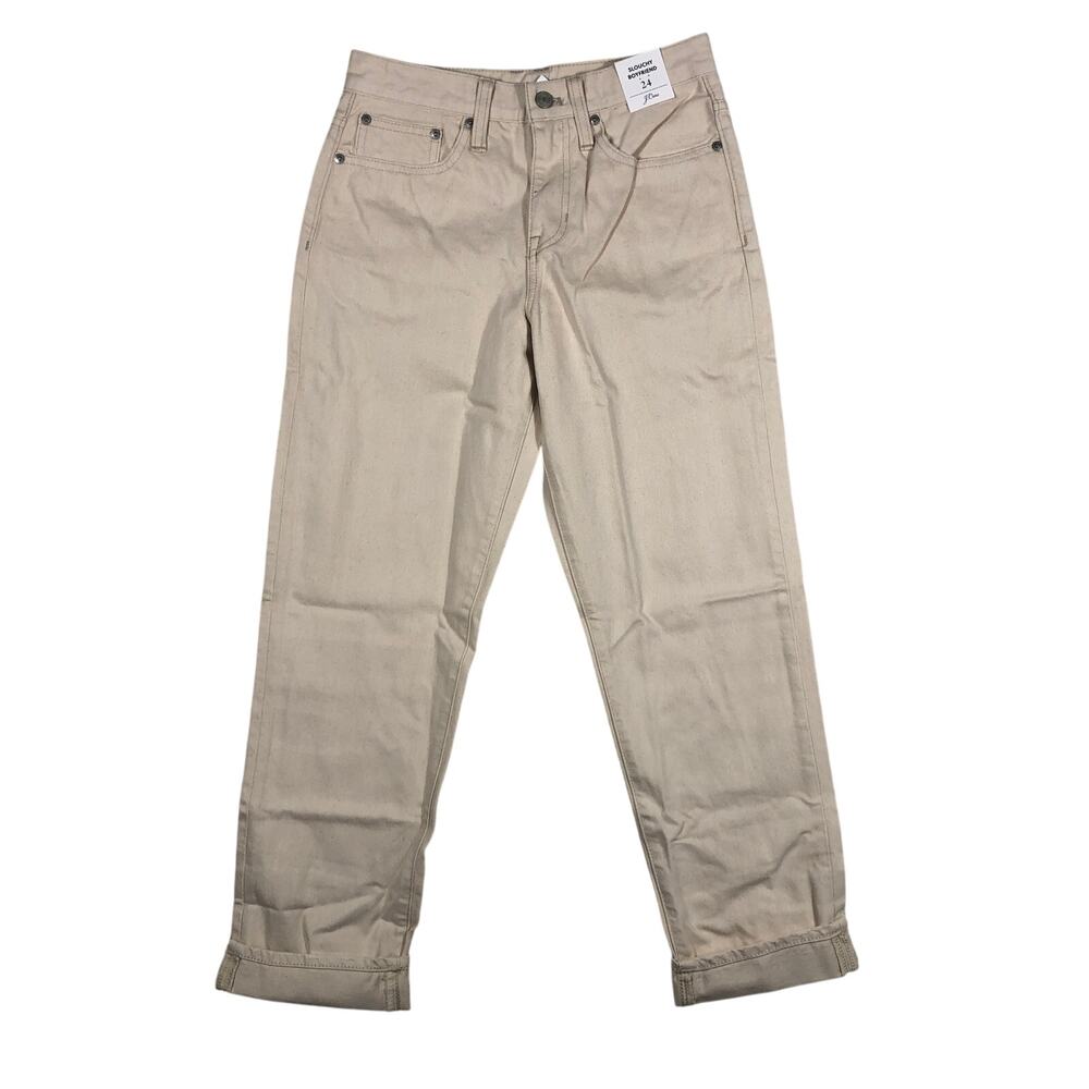 J.Crew Slouchy Boyfriend Jeans Womens 24  Ecru Natural NWT BD367